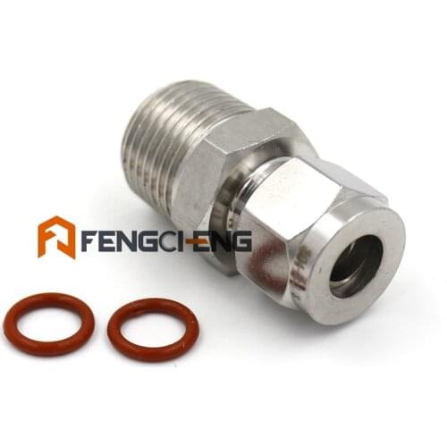 1/4" Compression x 1/4" Male NPT Bored Through SUS304 Tube Compression Fitting Wholesale and Retail, Brewer Hardware