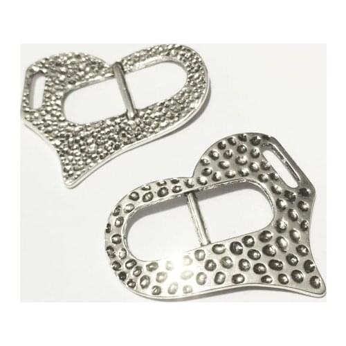 10mm Leather buckle Flat leather clasp 10x2mm Heart waistband buckle