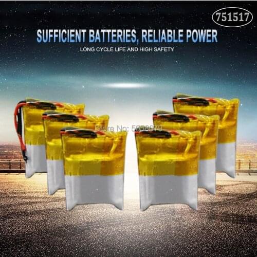 10pcs 3.7v 100mah 30C Helicopter Li-po battery 751517 for Cheerson CX-10 CX10 CX12 JJ820 V646 V676 JJ810 RC Quadcopter
