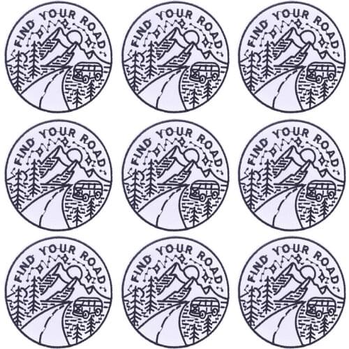 Pulaqi 10PCS Letters Patch Mountain Wholesale Patches Iron On Patches For Clothing Stripe Wholesale Dropship Custom Patch