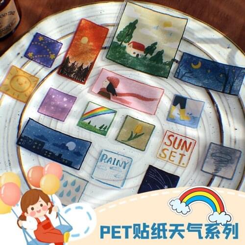 34PCS/lot Kawaii Stationery Stickers Weather series Diary Planner Stickers Scrapbooking DIY Craft Sticker