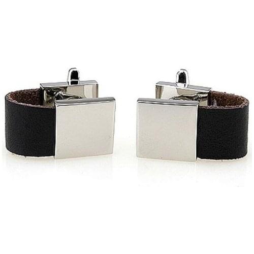 Chain Cufflinks Black Leather Chain Cuff Links Shirt Cuff Buttons Cufflinks Mens Fashion Jewelry Accessory Gift 10pairs/lot