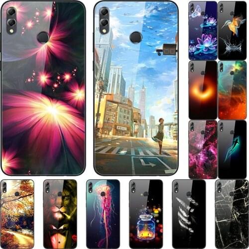 Case For Huawei 8X Max Back Phone Cover Black Silicone Bumper With Tempered Glass