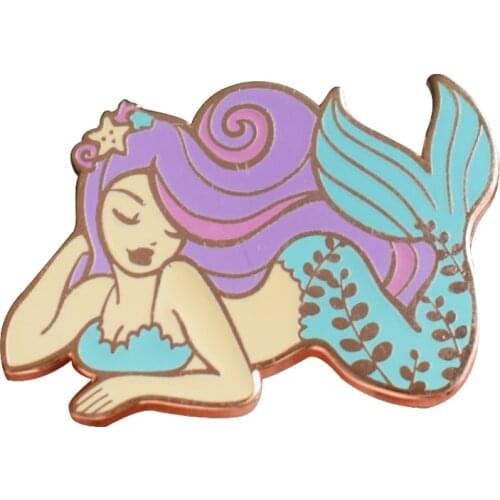 Wonderful mermaid pins fantasy pastel art badge cute ocean brooch women beautful accessories