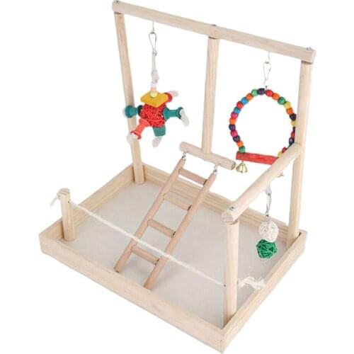 Parrots Perch Stand Playstand W/ Bird Water Food Feeder For Small to Large Birds
