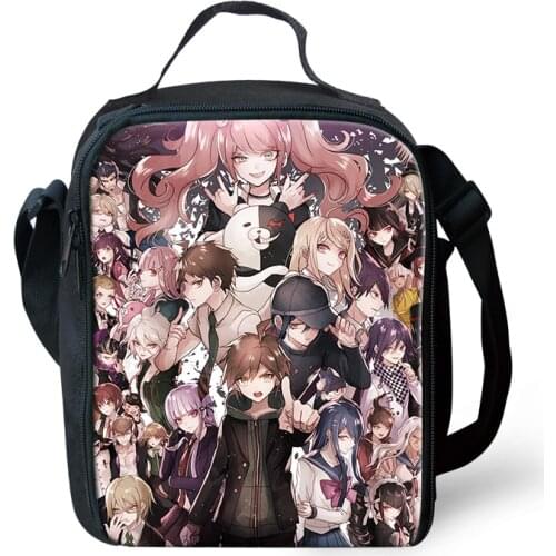 Cartoon Insulated Lunch Bags Danganronpa Design Office Lady Waterproof Meal Pockets Bag Family Outdoor Picnic Container Bags