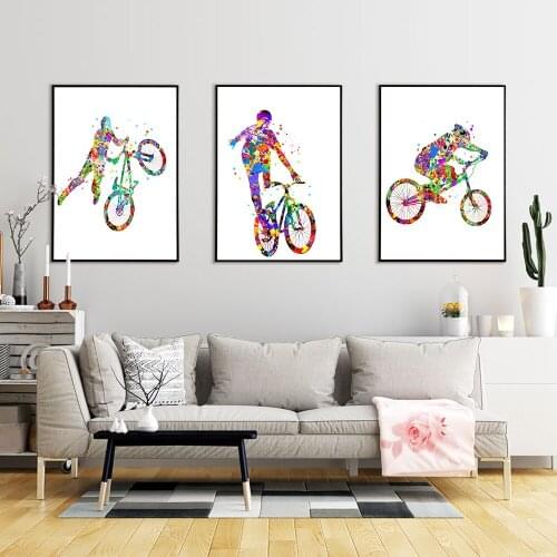 Colorful Mosaic Bike Art Picture Nordic Abstract Canvas Painting Wall Art Posters and Prints For Living Room Unique Home Decor