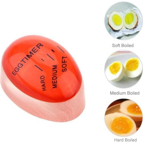 Kitchen Assistant Egg Perfect Color Changing Timer Soft Hard Boiled Eggs Cooking Kitchen Eco-Friendly Resin Eggs Timer Red