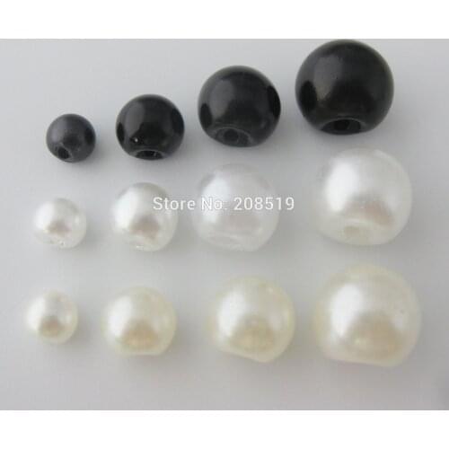 NBNOWG Multisizes White/Black/Cream Side Hole Sewing Plastic Pearl Buttons 200Pcs DIY Scrapbooking Botoes
