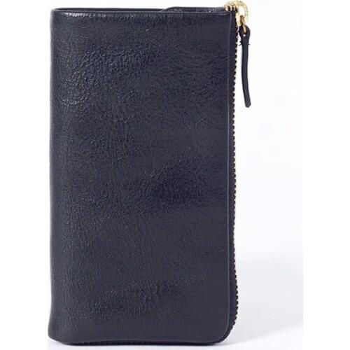 Mens genuine leather simple key case mini top layer cowhide daily ladies retro coin purse card case solid color key case