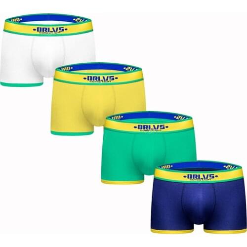 ORLVS 4PC/LOT Male Mens Underwear Boxers Homme Boxer Men Cotton Boxershorts Men Boxer Shorts Cueca Calvin Underpants Man