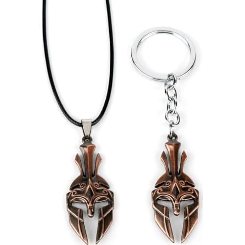 New Spartan Necklace Helmet Key Chain Mask Keyring Jewelry Bag Keychains for Car Woman Men KeyRing Holder Best Gifts-50