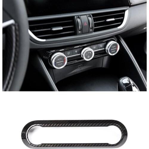 Carbon Fiber Car Interior Air Conditioner Knob Panel Frame Cover Trim for Alfa Romeo Stelvio 2017 2018 Giulia 2016-2018