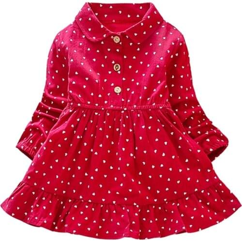 2019 Girls Clothes Autumn New Children Clohting Dot Print Fashion Kids Princess Dress Baby Girls Dress