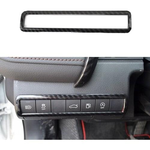 Pcmos Car Interior Stickers Fits Toyota Camry 2018 ABS Carbon Fiber Interior Trunk Switch Frame Cover Trim Interior Mouldings