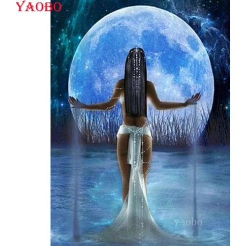 Full Square Round Drill Diamond Painting 5d Diy Egypt queen moon Pictures OF Rhinestone Diamond Embroidery Mosaic sexy woman art