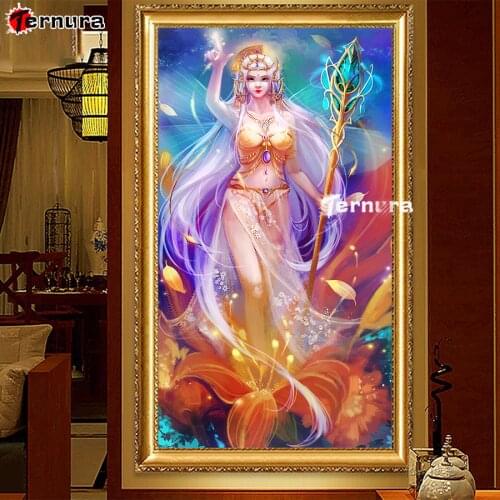 Fantasy angel 5D DIY full square diamond painting goddess mosaic diamond rhinestone embroidery cross stitch full display large