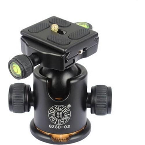 QZSD Q03 High Quality Professional Aluminum Alloy Ball Head/Ballhead & Quick Release Plate 1/4 Screw For DSLR Free Shipping