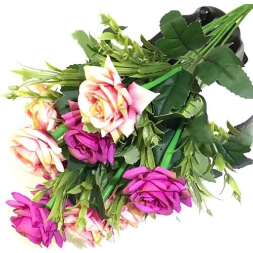 10 branch/Bouquet Colorful Artificial Silk Rose Flower Wedding Flowers DIY Home Room Decoration Photography Props