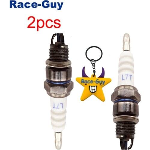 2pcs White 3 Electrode L7T Ignition Spark Plug For 47cc 49cc 2 Stroke Mini Moto ATV Quad Dirt Pocket Bike Scooter