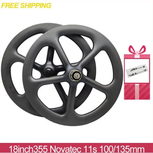 Light Weight 100/135mm Carbon Wheel SEMA 18inch 355 Fivespoke 5spoke Wheelset Disc Brake Rim For Birdy Folding Bicycle Parts