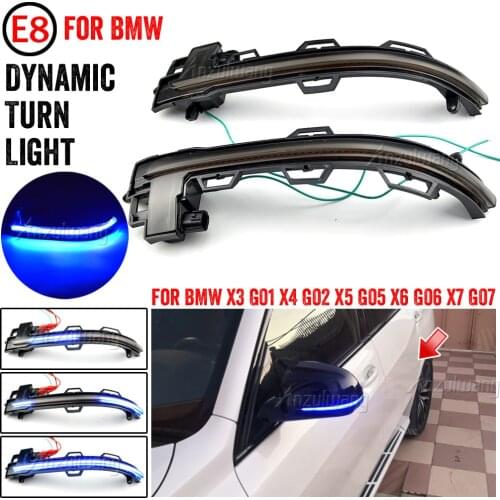 2PCS Dynamic Turn Signal LED Light Flowing Water Blinker Flashing Indicator For BMW X3 X4 X5 X6 X7 G01 G02 G05 G06 G07
