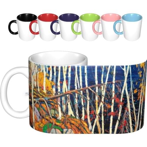 In The , Tom Thomson Painting Ceramic Mugs Coffee Cups Milk Tea Mug In The Trees Nature Fine Art Landscape Painting Canada Tom