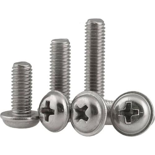 Flanged Phillips Button Head Screws A2 Stainless Steel Screws M2 M2.5 M3 M4 M5