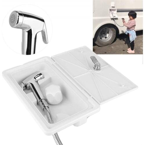 Rv Exterior Shower Box Hot Cold Switch With 2 Keys Stainless Steel Shower Nozzle Kit Marine Boat Motorhome Caravan Accessories