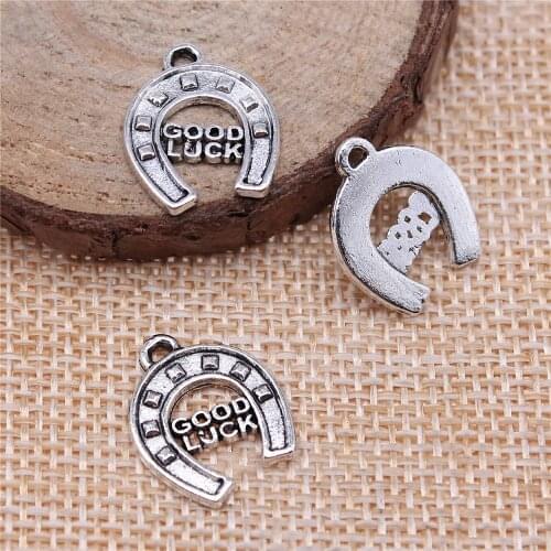 WYSIWYG 10pcs 17x14mm Goodluck Horseshoe Charm Pendants Good Luck Horseshoe Pendants Good Luck Horse Shoe Pendants