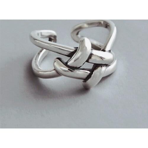 Large Big Vintage Retro Adjustable Rings For Girls Women Real Cross Knots Love Gift Fashion Rings 2019 Midi jewelry