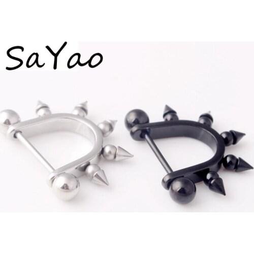 1 Piece free shipping 14G 1.6mm Ear Piercing Surgical stainless steel nipple ring piercing jewelry Nipples Rings