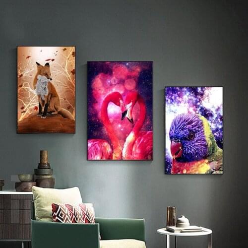 Animal Swan Tiger Fox DIY Diamond Painting Cross Stitch 5D DIY Full Square Round Drill Mosaic Kids Handmade Gift Room Decor
