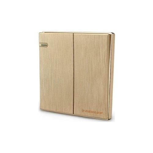 1 PCS Luxury Wall Switch Panel, Light Switch,2 Gang 2Way Push Button 16A,110~250V, 220V jomall wall switch