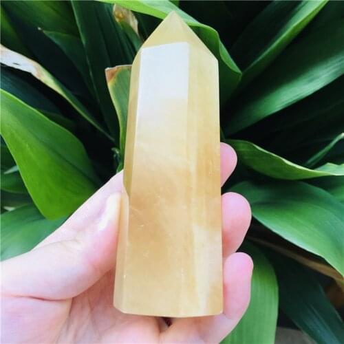 11cm Natural Iceland crystal hexagonal prism fengshui pendant