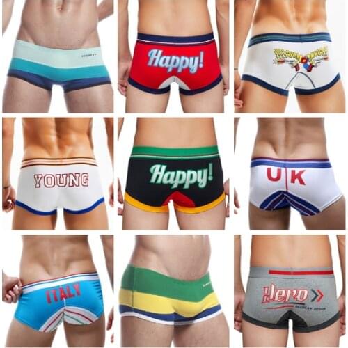 26 Styles Cotton Mens Underwear Boxers Letter Male Underpants Sexy U Bulge Men Underware Trunk Low Waist Man Cueca Boxer Brand