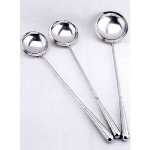 3pcs Long Hand Chef Cooking Spoon Wok Spatula Soup Spoon Long Scoop