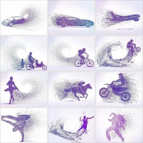 AZQSD Full Square Diamond Embroidery Car Dancer Mosaic Rhinestones Diamond Painting Landscape Cross Stitch Handicraft Home Decor