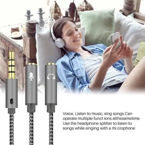 3.5mm Audio Splitter Cable For Computer Jack 3.5mm Headset Y Splitter AUX Cable to Adapter 1 2 Male Splitter Mic Female X3G2