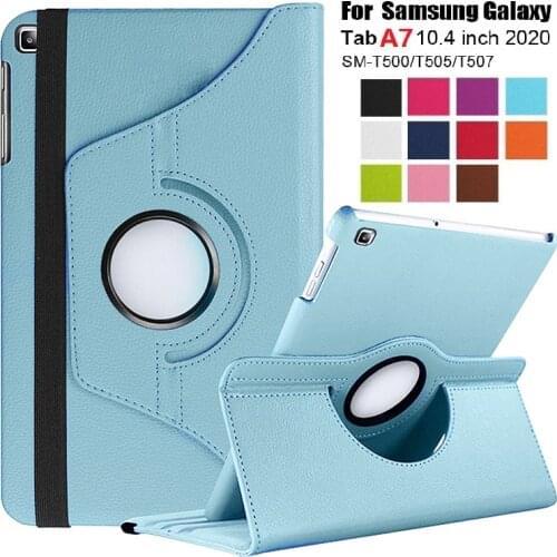 Tablet Case For Tab A7 10.4" 360 Degree Rotating PU Leather Flip Case Cover For Samsung Galaxy Tab A7 SM-T500 SM-T505 Case + Pen
