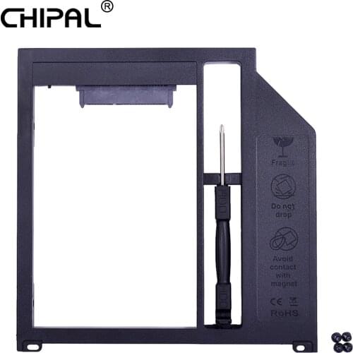 CHIPAL SATA 3.0 2nd HDD Caddy 9mm 9.5mm for SSD Case HD Hard Disk Drive Enclosure For Macbook Pro 13" 15" 17" SuperDrive Optibay