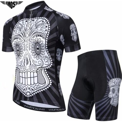 WEIMOSTAR Men Summer Short Sleeve mtb Cycling Jersey Clothing wear ropa ciclismo breathable Skull sets outdoor SportsWear