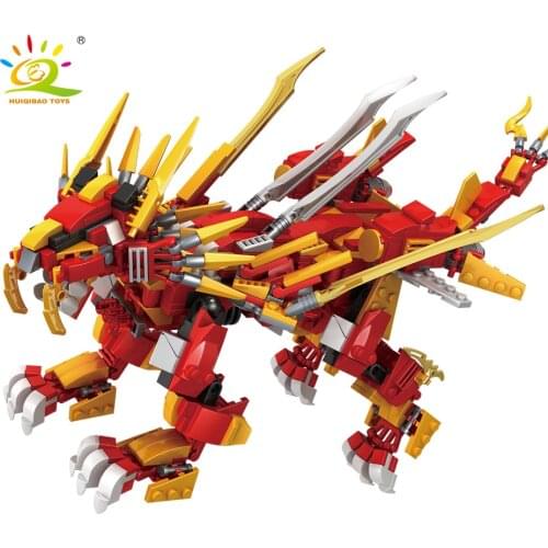 HUIQIBAO TOYS 800+pcs Ninjaed Flying Fire Lion Building Blocks For Children Compatible Dragon Jay Zane Figures Bricks