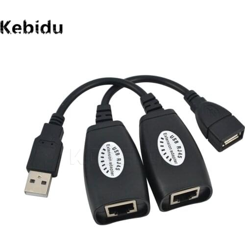 Kebidu USB 2.0 Male To Female Cat6 Cat5 Cat5e 6 Rj45 LAN Ethernet Network Extender Extension Repeater Adapter Converter Cable