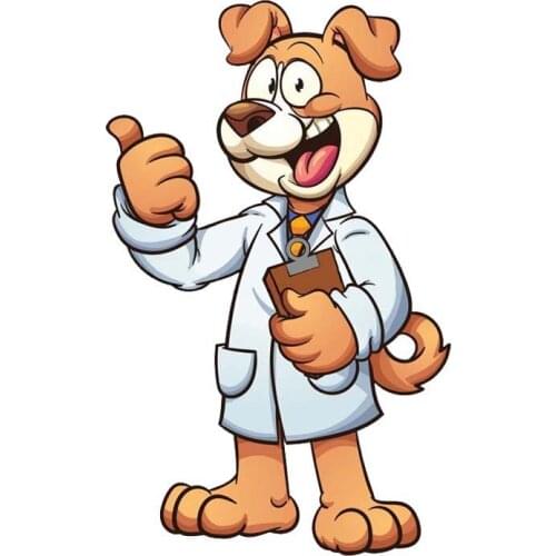 Creative Cartoon Dog Doctor Animal Car Sticker Pvc Personality Fashion Auto Body Window Exquisite Waterproof Decal Decorate