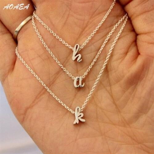 Cursive letter necklace tiny initial necklace dainty lowercase initial necklace Name Gift bridesmaid gift