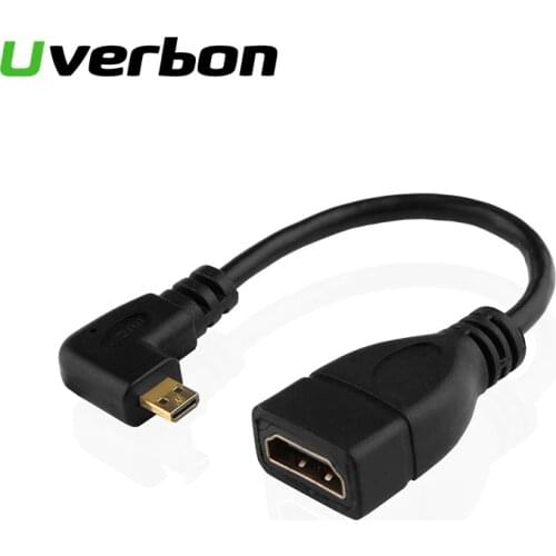 Micro Adapter Left Angle Male to Female HDMI-compatible Converter Cable 3D 1080P for PC HDTV Projector Laptop