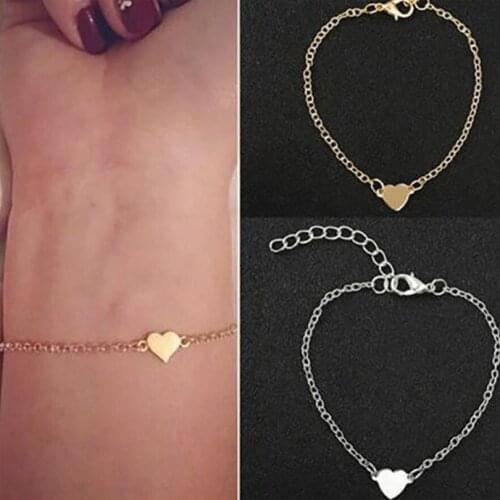 Minimalist Sexy Heart-shaped Love Heart Stainless Steel Bracelets & Bangles Female Chain Link Bracelet For Women 2020 Women Gift