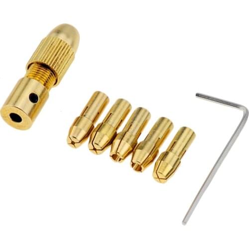 6pcs/Set 0.5-3mm Bore diameter 3.17mm Small Electric Drill Bit Collet Micro Twist Drill Chuck Set