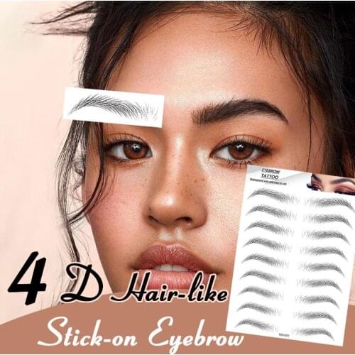 New Arrival Eyebrows Sticker 4D Hair Like Eyebrow Makeup Waterproof Easy To Wear Lasting Nutural Eyebrow Tattoo Stickers Tools